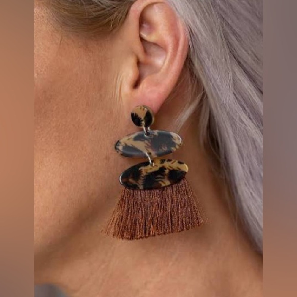 Likes a Cheetah brown earrings paparazzi